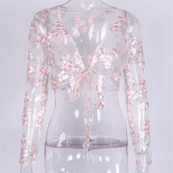 Floral Embroiled Knott Top - Picture 7 of 8